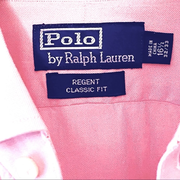 POLO RALPH LAUREN PINK REGENT CLASSIC FIT 16.5 32/33.THE CLASSIC DRESS SHIRT - Picture 2 of 6